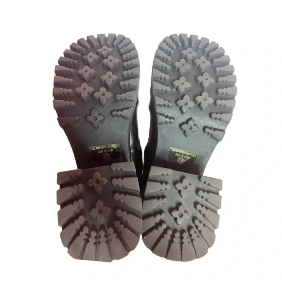 Lee Vintage Black platform Leather Boots - Picture 5 of 8